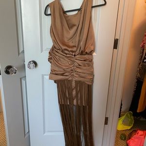 ASOS brown fringe silk dress worn once